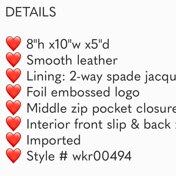 Brand new with tags KATE SPADE NY Heart it Sam bag - Picture 6 of 6